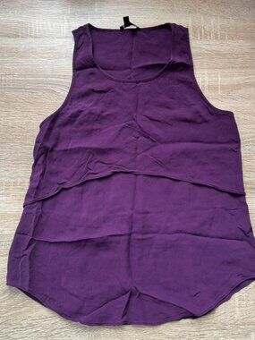 Theory Silk Sleeveless Tank Top Purple XS
